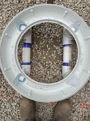 Two main drains — pools need a pair so a swimmer can never block the suction
